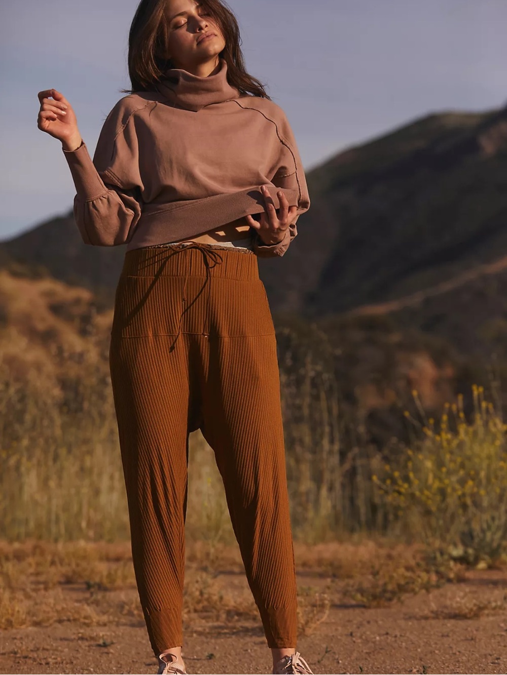 FP Movement Can't Handle This Harem Pants High Atlas Brown Size Small NWT